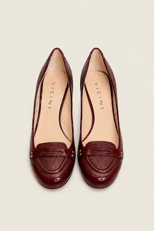 Zapatos de Tacón Medio Burgundy