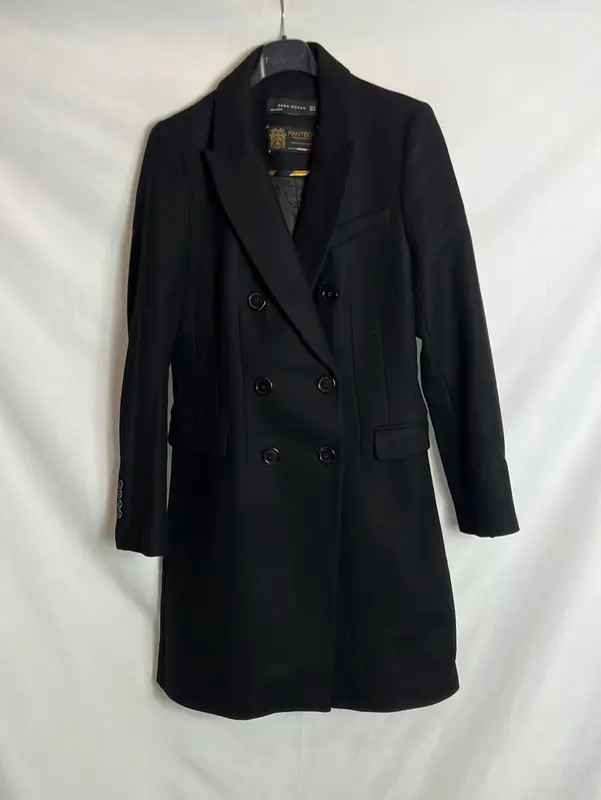 ZARA. Abrigo lana doble botonadura. T M