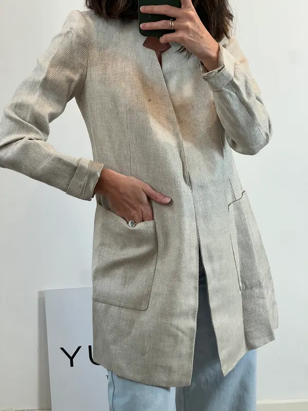 ZARA. Blazer beige textura T.s
