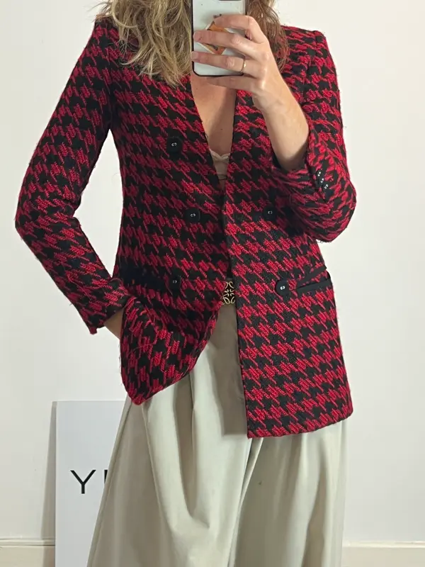 ZARA. Blazer pata de gallo T.s