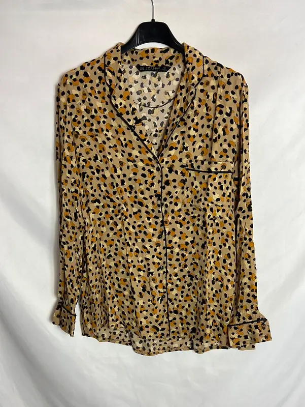 ZARA. Blusa estampada print T.s