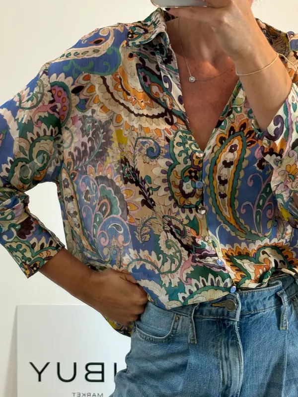 ZARA. Blusa estampado flores T.m
