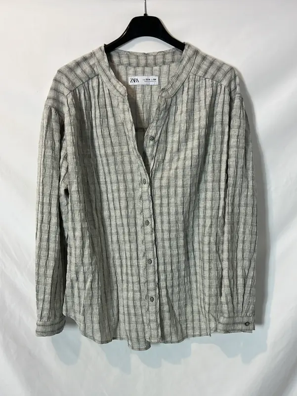 ZARA. Blusa gris textura T.13-14 años (s)