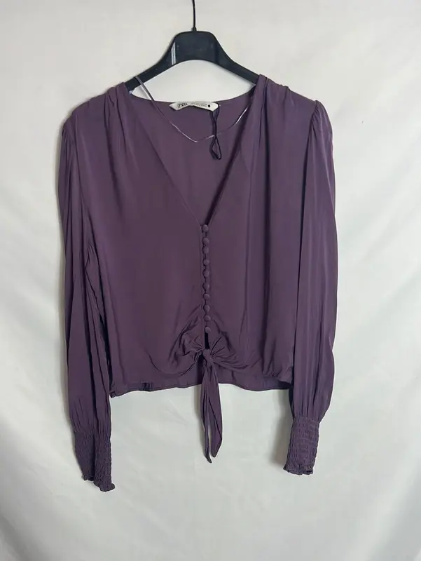 ZARA. blusa morada lazada T.s