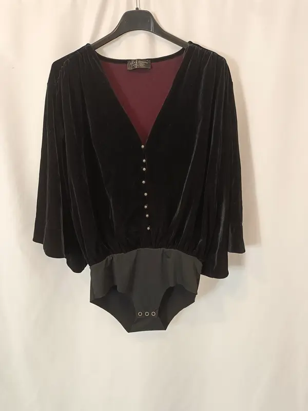 ZARA. body negro terciopelo T.s