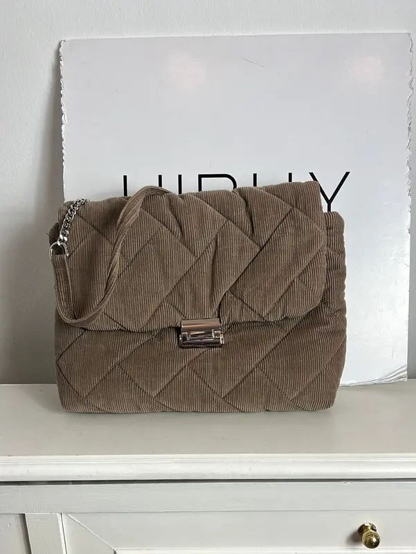 ZARA. Bolso micro pana color topo