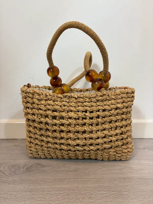 ZARA. Bolso rafia detalle asa