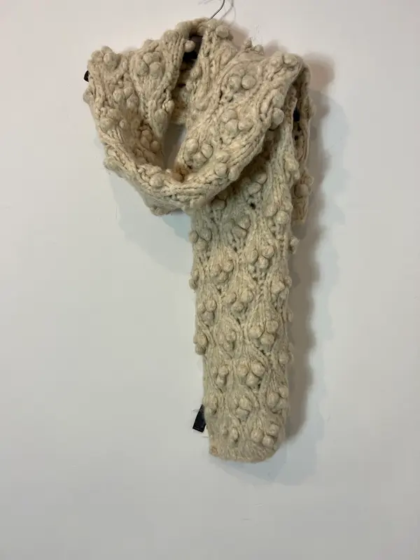 ZARA. Bufanda beige punto grueso. T M
