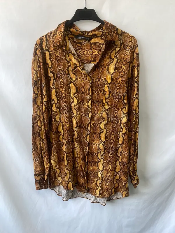 ZARA.Camisa oversized animal print T.S