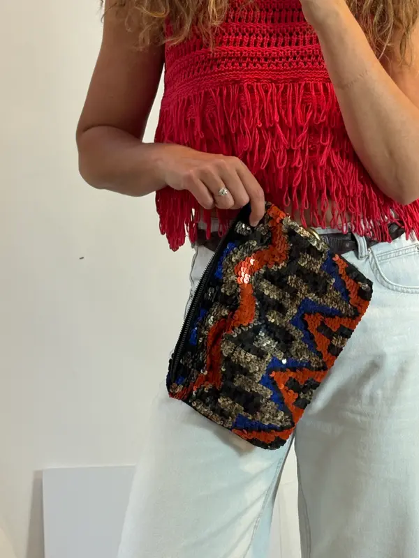 ZARA. Cartera de mano lentejuelas