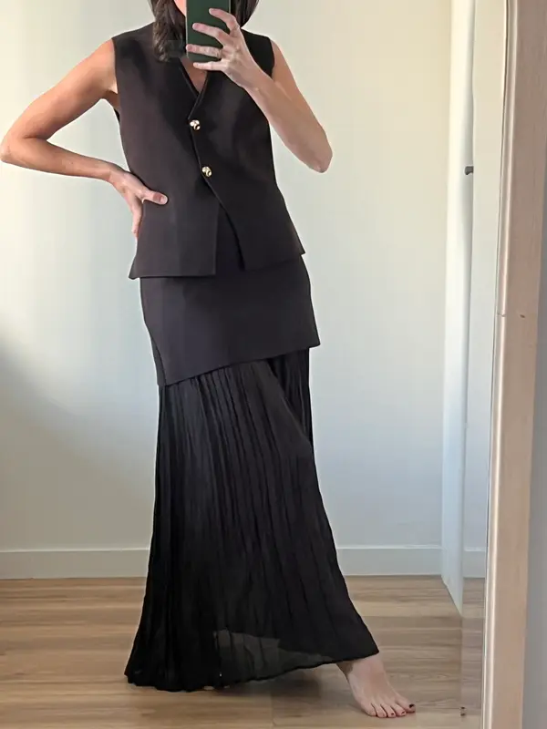 ZARA.chaleco punto marrón