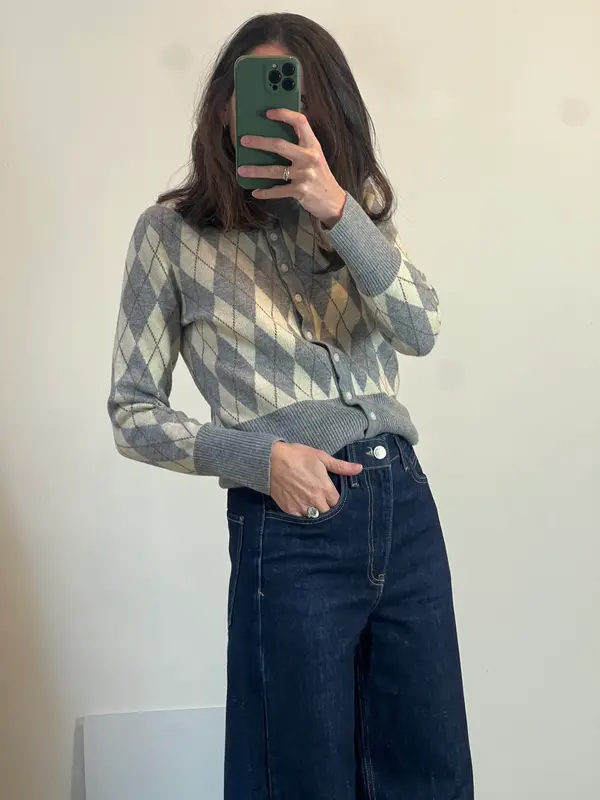 ZARA. Chaqueta rombos con lana