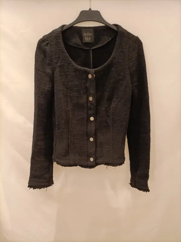 ZARA. Chaqueta tweed negra T.m
