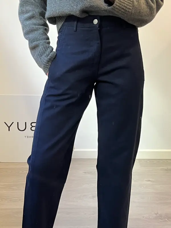 ZARA. Denim azul marino recto. T 34 (S)