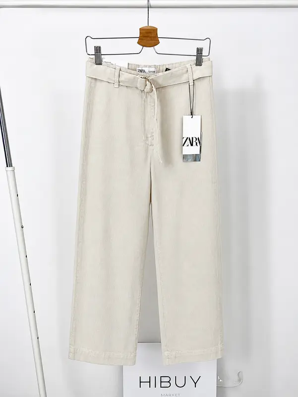 ZARA. Denim culotte gris cinturon . T S