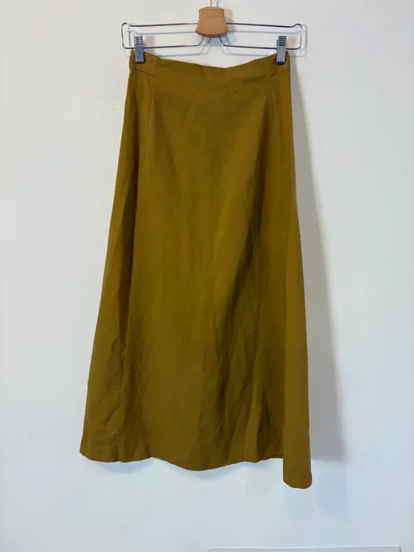 ZARA. Falda denim caqui. T XS