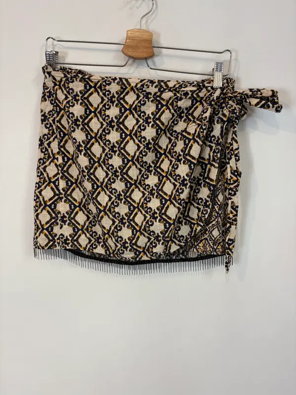 ZARA. Falda efecto pareo algodón. T L