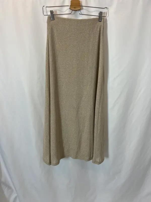 ZARA. Falda midi hilos brillo. T S