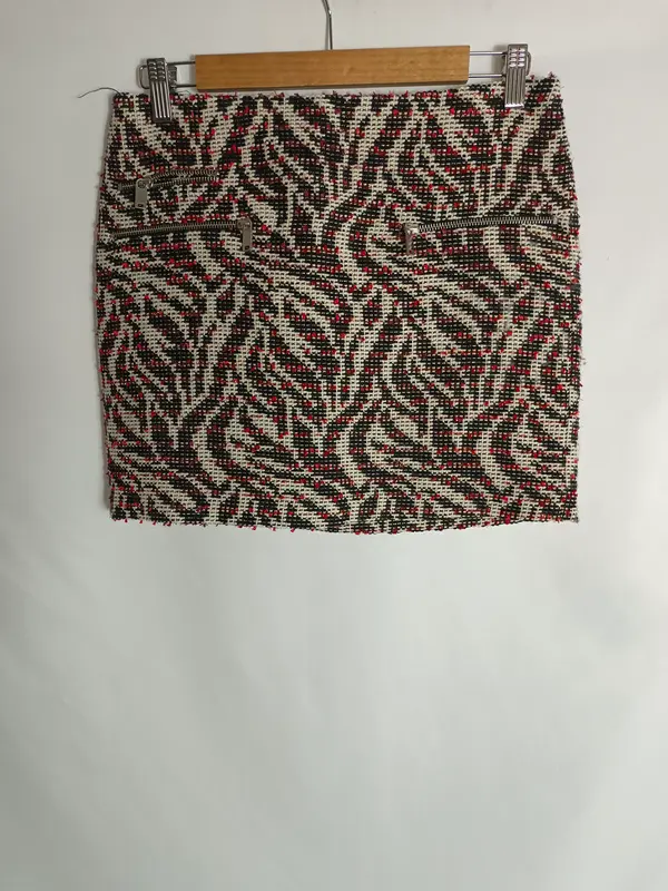 ZARA. Falda tweed estampada T.m