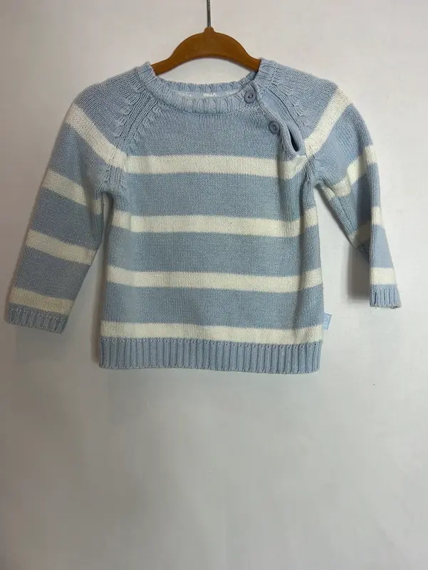 ZARA. Jersey azul punto rayas T.3-6 meses