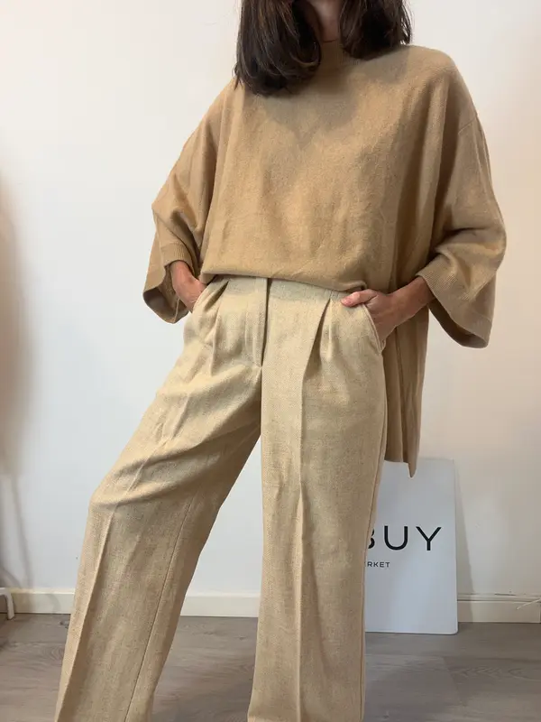 ZARA. Jersey camel cashmere aberturas