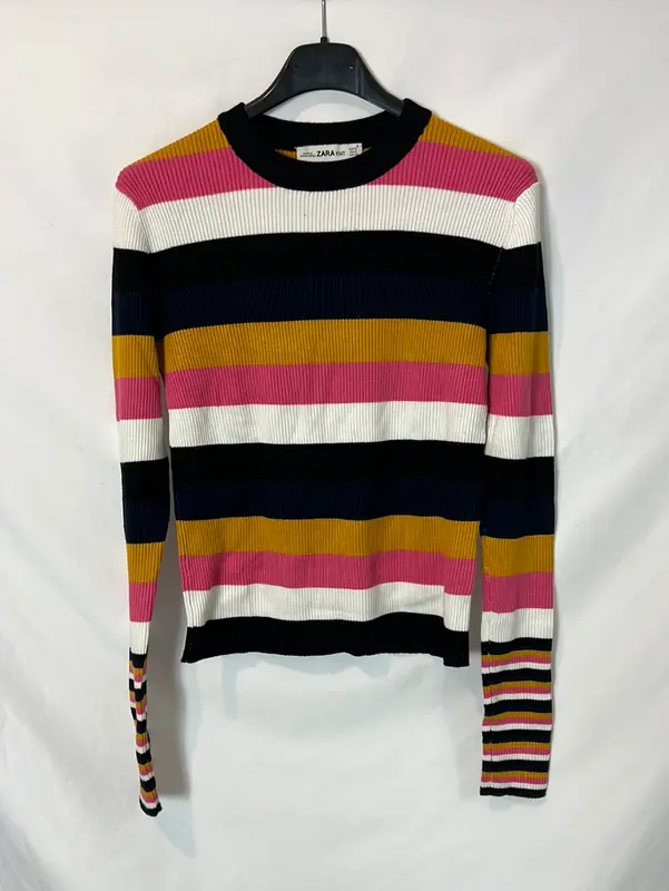 ZARA. Jersey canalé rayas. T S