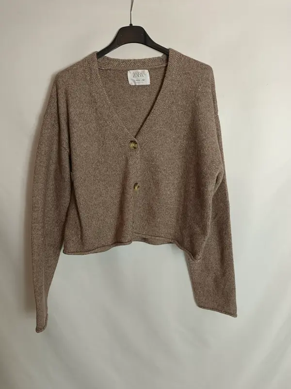 ZARA. Jersey jaspeado beige T.13/14 años