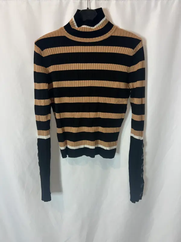 ZARA. Jersey rayas canalé. T M
