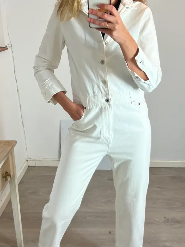 ZARA. Mono blanco denim T.s
