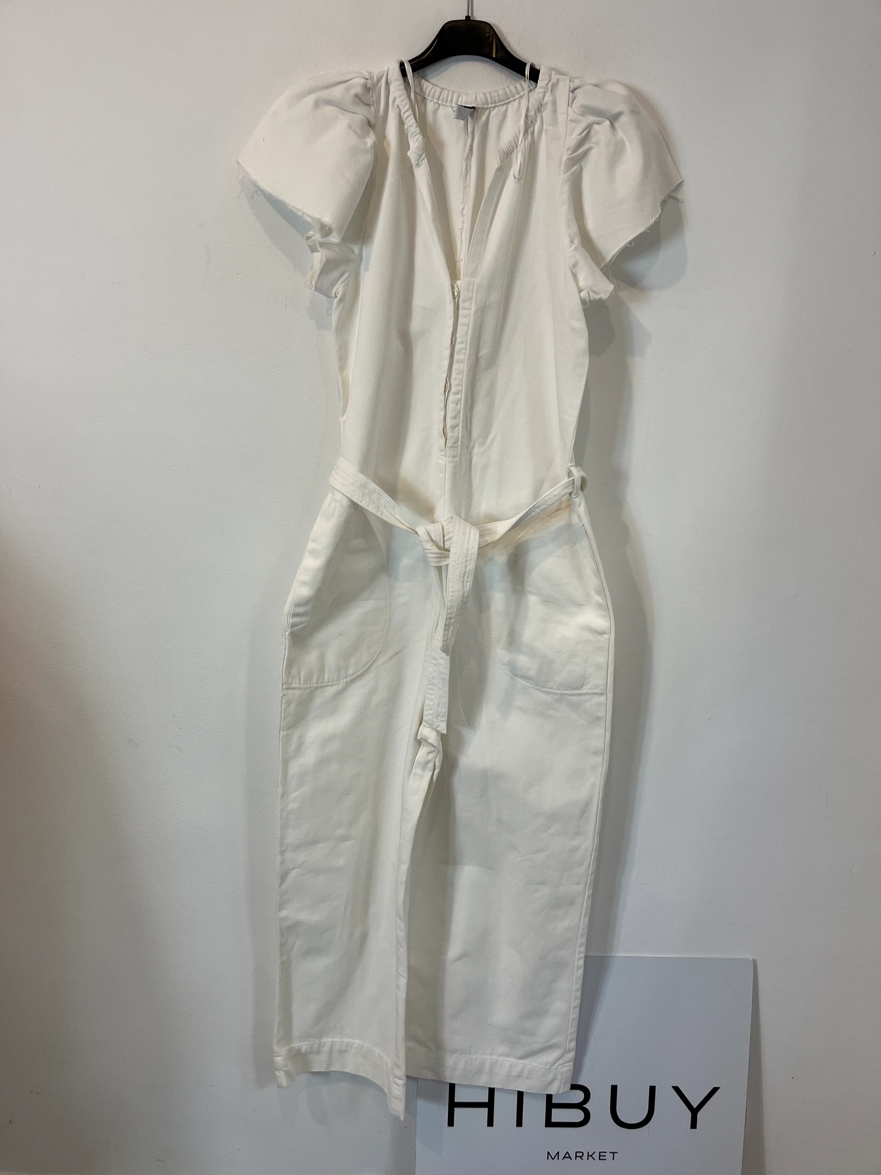 ZARA. Mono blanco detalle mangas. T S
