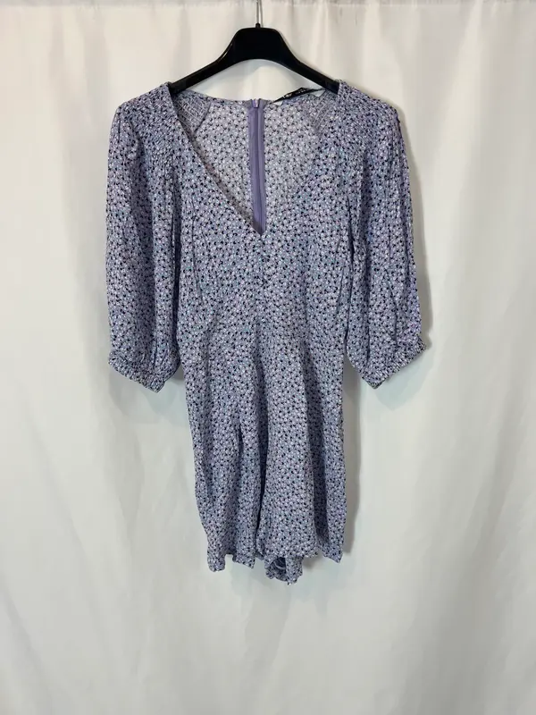ZARA. Mono corto detalle nido de abeja. T S