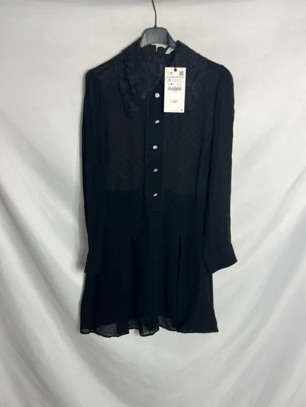 ZARA. Mono efecto vestido semitransparente . T S