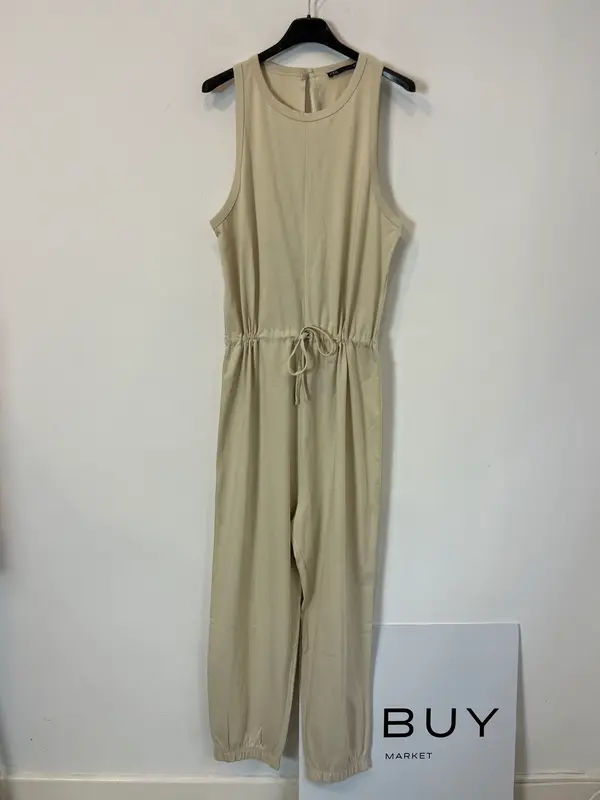 ZARA . Mono largo beige algodón. T L (M)