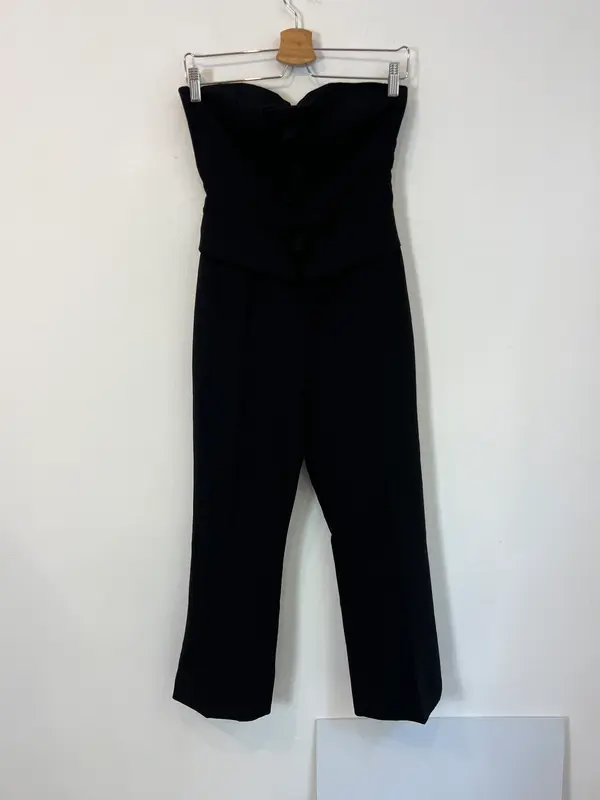 ZARA. Mono largo negro lazos. T S