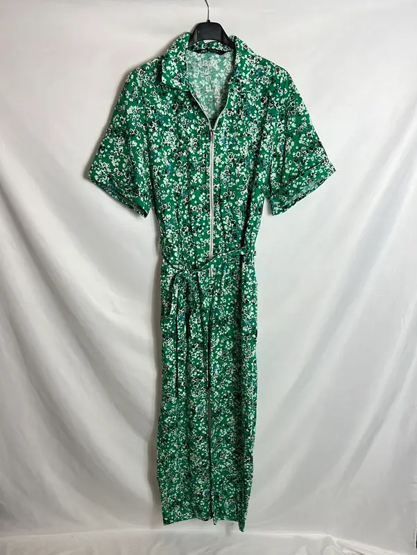 ZARA. Mono verde estampado . T M