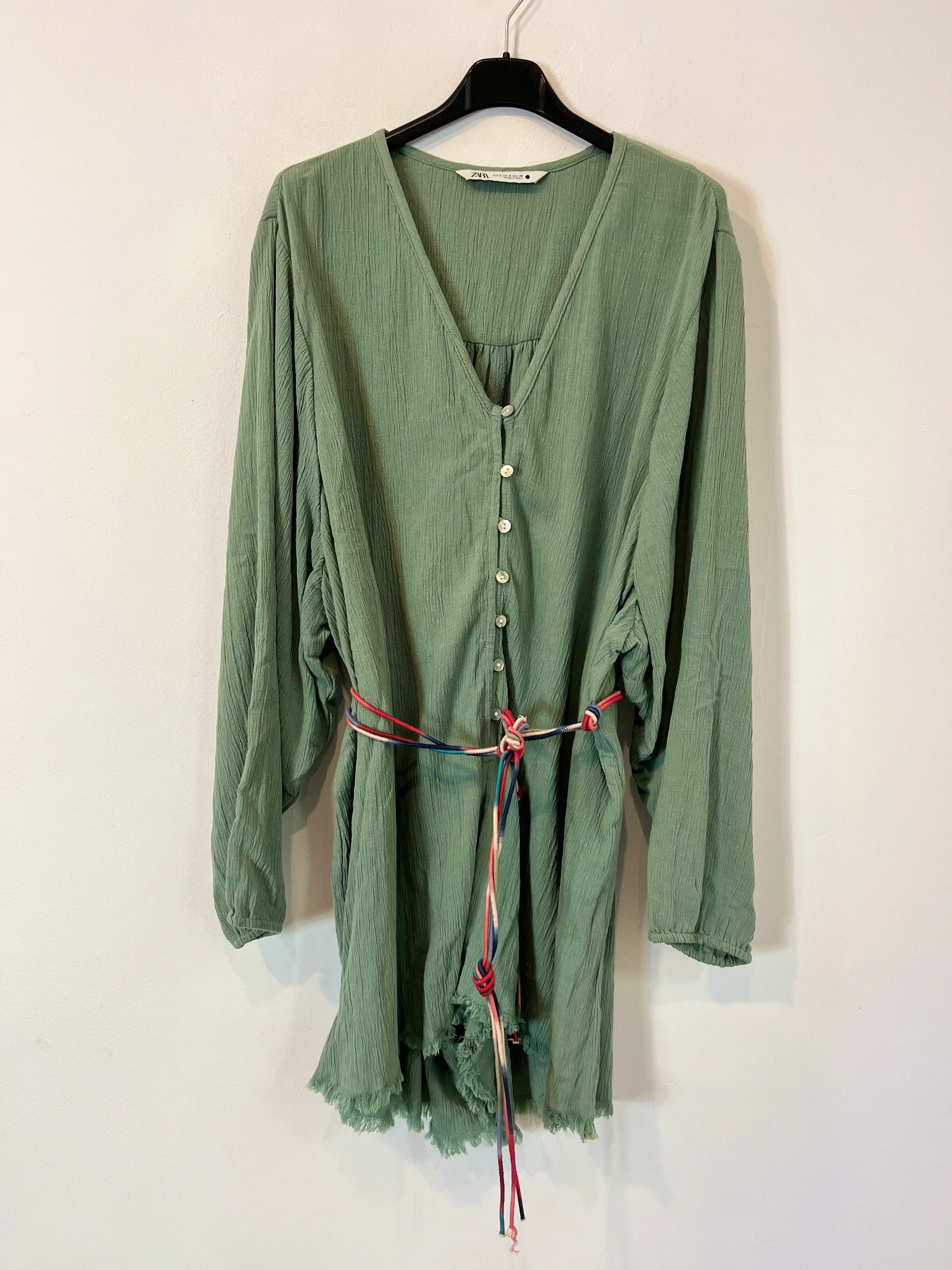 ZARA. Mono verde textura T.s