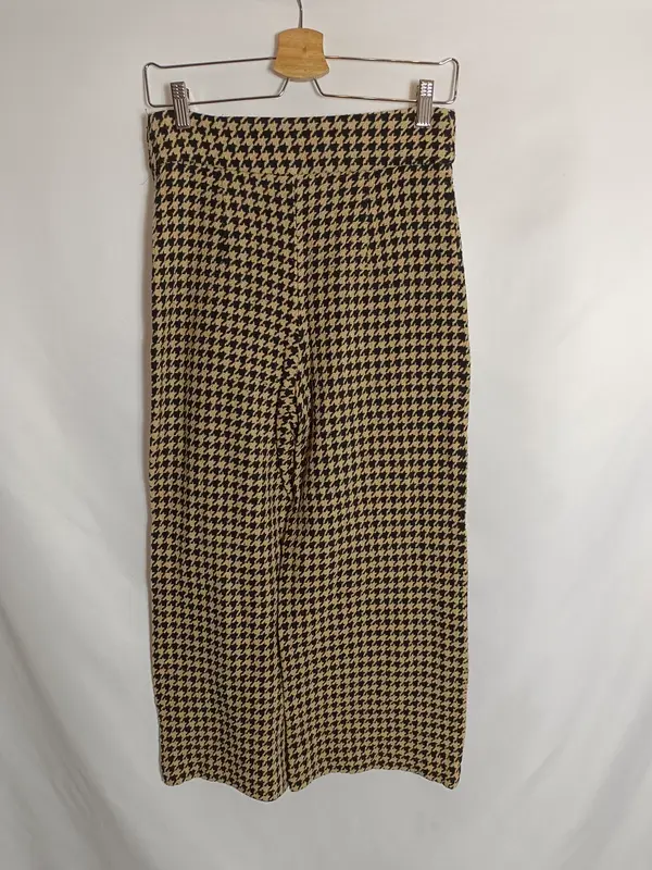 ZARA. Pantalón cullote pata de gallo T.m