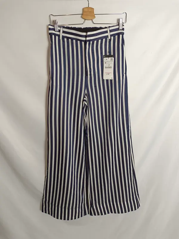 ZARA. Pantalón rayas Palazzo T.m