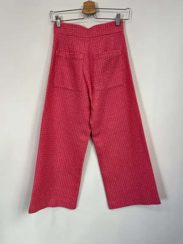 ZARA. Pantalón rosa tweed T.xs