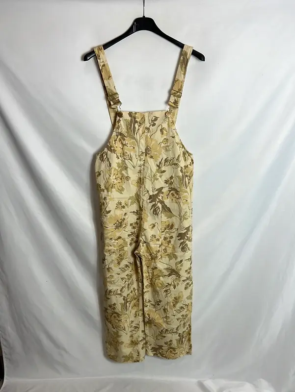 ZARA.Peto beige flores culotte T.xs