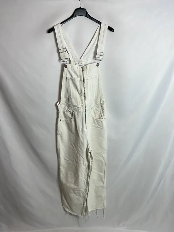 ZARA. Peto blanco cremallera. TS