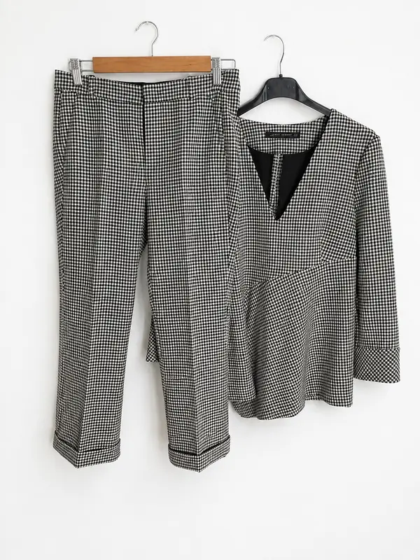 ZARA. Top cuadros vichí T.xs