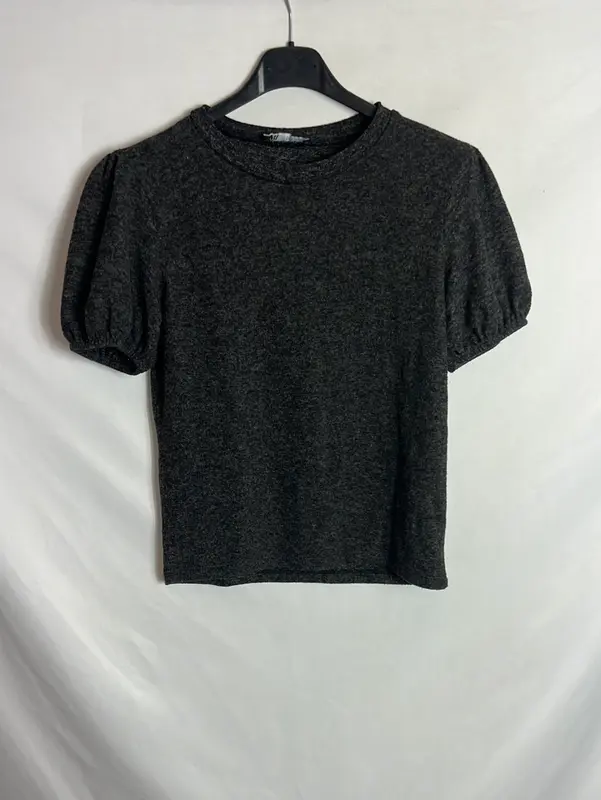 ZARA. Top gris jaspeado T.m
