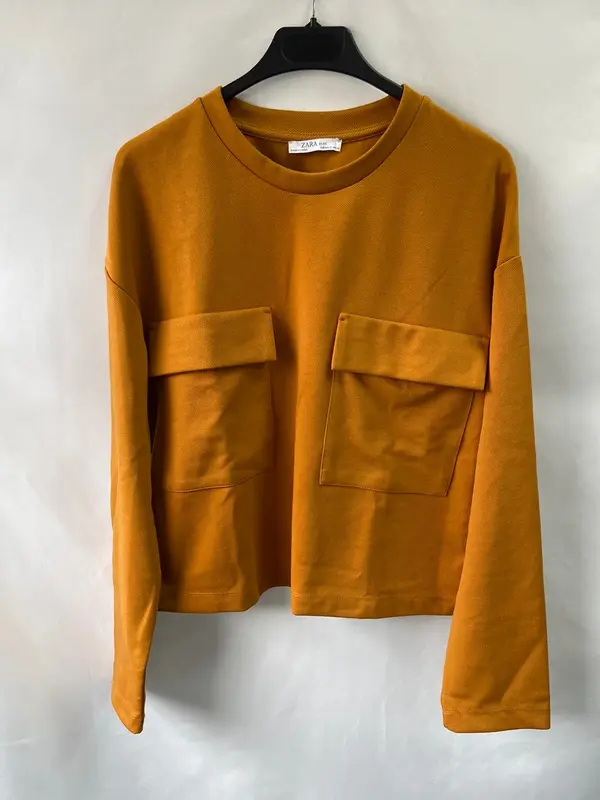 ZARA.Top/Jersey de punto mostaza T.s