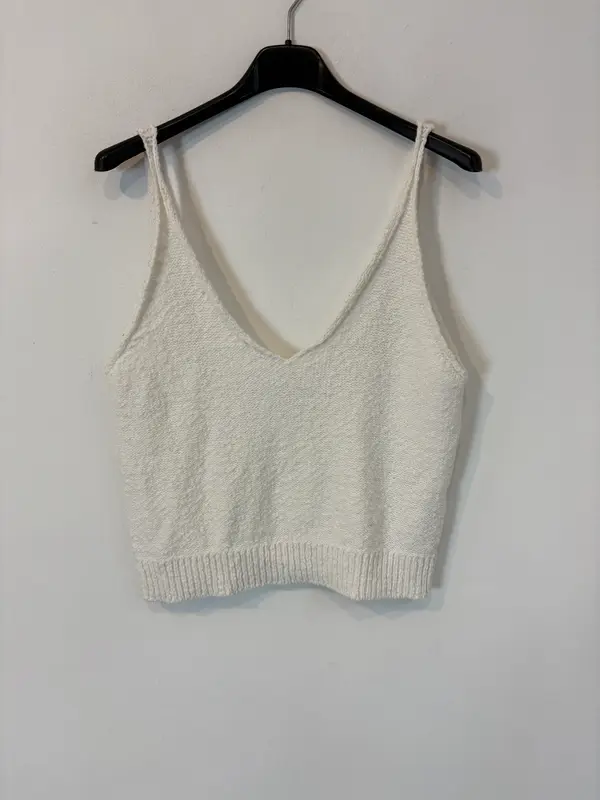ZARA. Top punto blanco T.s
