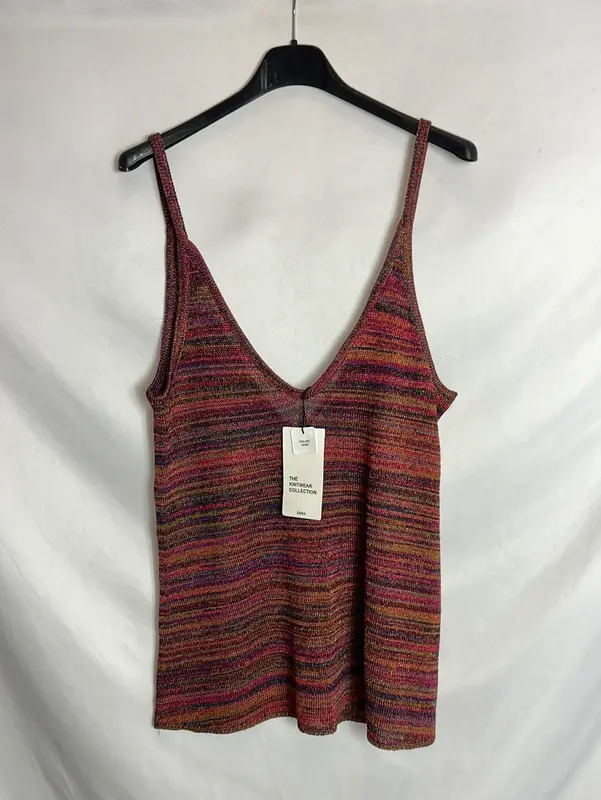 ZARA. Top punto hilos colores T.s