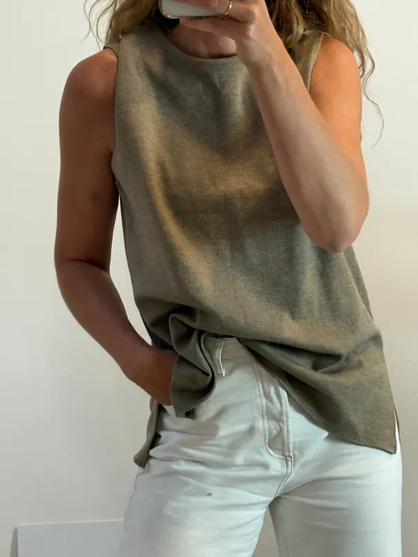 ZARA. Top punto marrón jaspeado