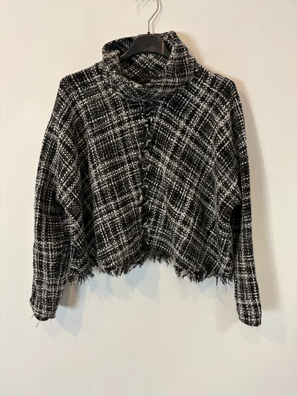 ZARA. Top tweed cropped