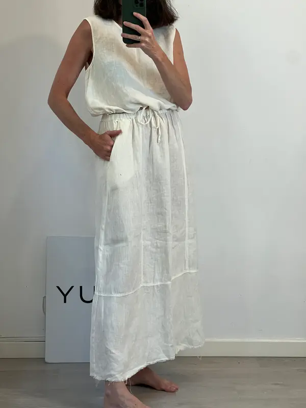 ZARA. Total look con lino blanco  T.xs/s
