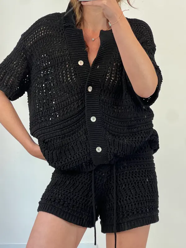 ZARA. Total look negro croché T.s/m